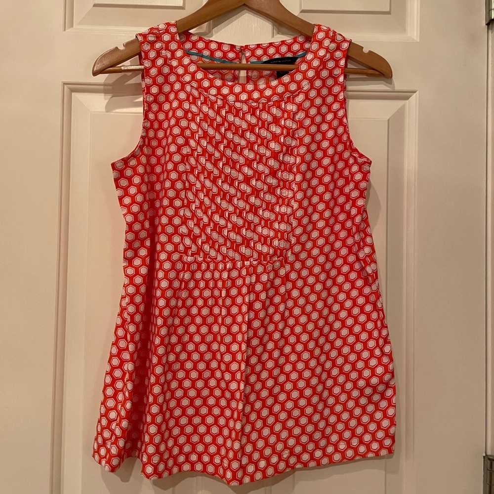Tommy Hilfiger top. Like New. Orange and white.